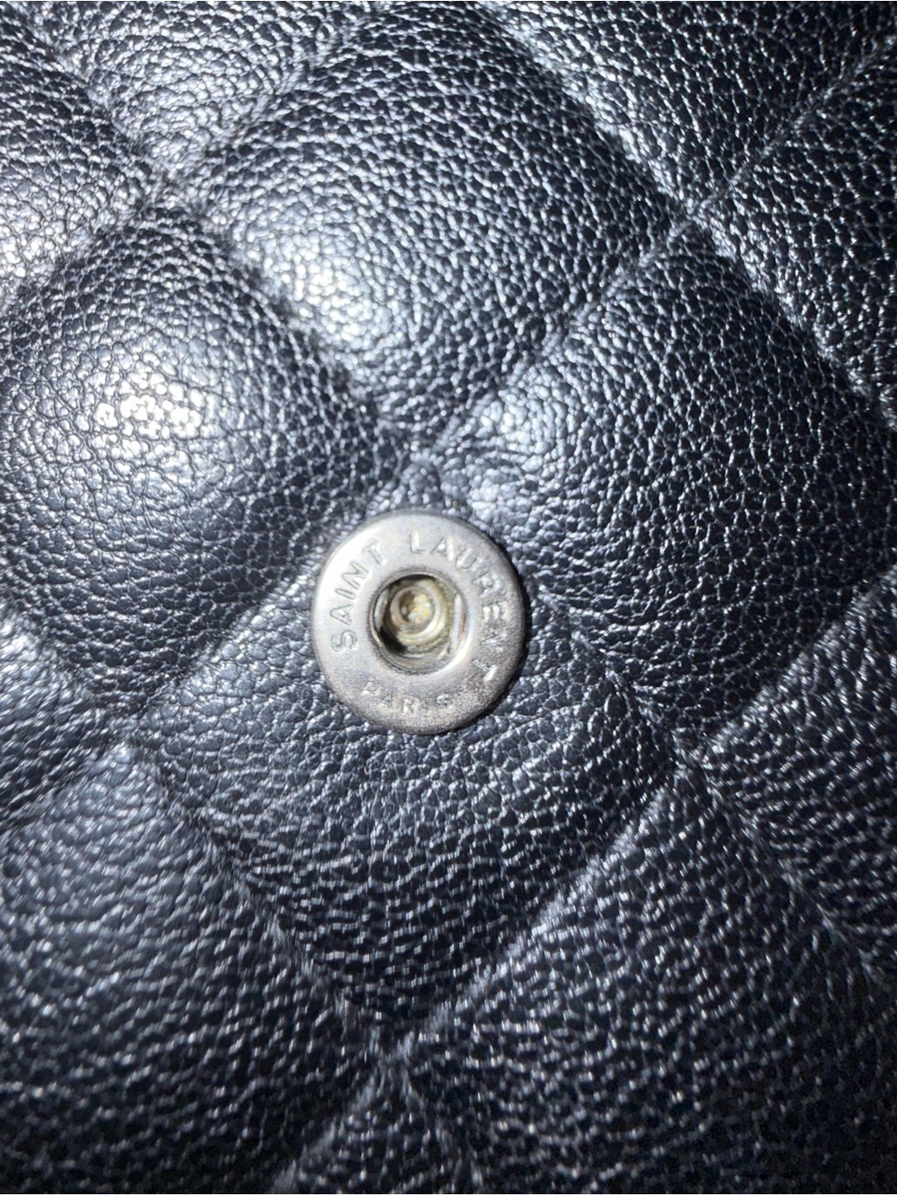 Saint Laurent Triquilt black wallet on chain WOC with aged silver hardware - Picture 7 of 10